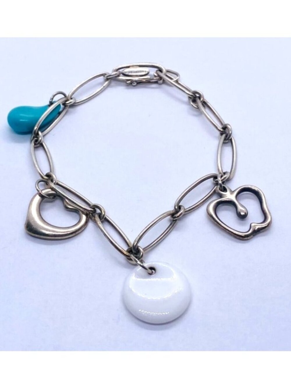 Tiffany & Co Sterling Silver 925 Elsa Peretti Multi Charm Bracelet